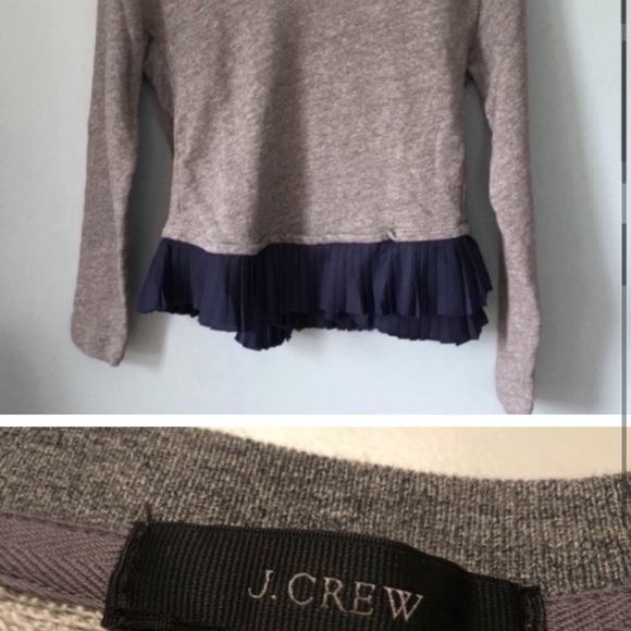 J Crew Ruffle Hem Gray Pullover Sweater ❤️Offers - Picture 4 of 8